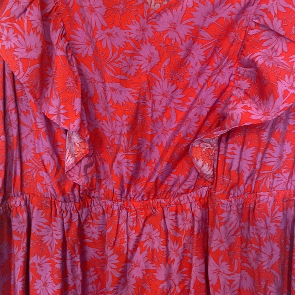 Terra & Sky Plus Red & Purple Floral Dress SZ 1X - Picture 2 of 5